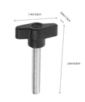 Five Piece M8 X 50 Millimeter Thumb Screw Kit With Wing Knobs For Tool Free Hand Tightening Quick Adjustments And Killer Grip. Black thumb screw with ergonomic wing grip.