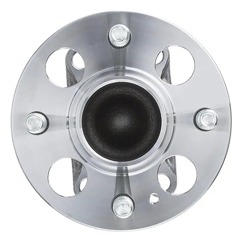 High Performance Rear Wheel Bearing And Hub Assembly For Hyundai Accent And Kia Rio 2012 Through 2017 top view, aluminum finish, durable design.