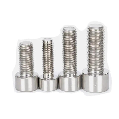 Premium Pure Titanium Hex Socket Head Cap Screws Grade 2 TA2 Heavy Duty Fasteners with varying lengths and sizes.