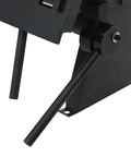 Close-up of the base and lever of a 24 Inch Pan and Box Brake for 20 Gauge Low Carbon Steel with Precision Bend Metal Hand Bender.
