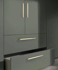 Kickstart Your Reno With This 10 Pack Of Brushed Gold Cabinet Pulls Solid Zinc Alloy Drawer Handles on gray cabinets.