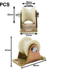Heavy Duty Nylon Bearing Pulley V Track Wheel 30mm with metal stand, showing dimensions of 26mm, 32mm, and 41mm.