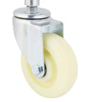 Heavy Duty Gate Caster Wheels Featuring Spring Loaded Brakes Supports Four Hundred Forty Lbs Smooth Garage Door Rollin No Sweat Universal Mounting Kit Fits Barn Farm Gates And Industrial Workhorse Castors close-up of nylon wheel with metallic bracket