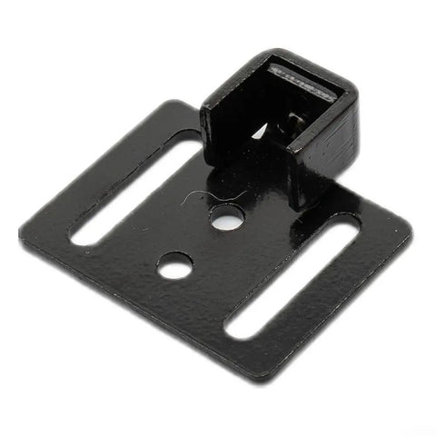 Rugged Barn Door Soft Close Mechanism With Zero Drama Buffer Damper For No Sweat Install Sliding Track Kit black mounting clip detail.