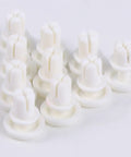 100 Piece Tough As Nails R Type Plastic Rivet Nut Kit With Nylon Buckle Clips For Car Panels And Pcb Boards Snaps Right In For Auto Trim And Diy Fixes No Sweat Installation Guaranteed All Day white nylon clips laid out on a flat surface.