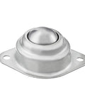Pro-Grade 1-1/4 Inch Carbon Steel Ball Transfer Bearings, Flanged Omnidirectional Caster Wheels for Conveyor Tables and Router Work, Smooth Rolling 360 Degrees, 4-Piece Kit showing a close-up of the bearing.