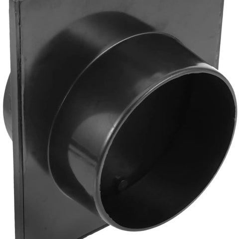 Abaodam Heavy Duty Plastic Vacuum Blast Gate 100Mm Valve with sliding gate for dust collection, close-up view of the black polymer shell.