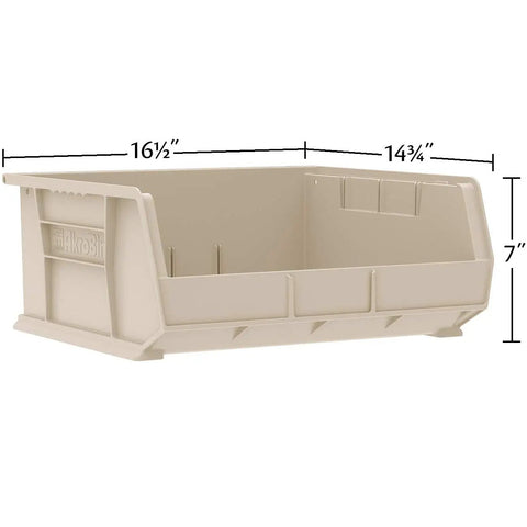 Stackable Storage Bins Set Heavy Duty Plastic Organizers With 75 Lb Capacity for Space Saving Pantry Garage Craft Room Storage 15 X 16 X 7 Inches Red 6 Pack white bin dimensions 16.5 x 14.75 x 7 inches