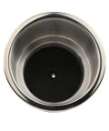 Top view of Two Pack Boat Cup Holder Inserts Built From Marine Grade Stainless Steel With Drain Fits Standard Three Five Eighth Inch Hole Saw