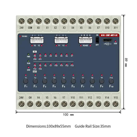 Compact Plug And Play 24V DC PLC With 10 Input 10 Transistor Output And 2 High Speed 100KHz Pulse Channels for easy automation