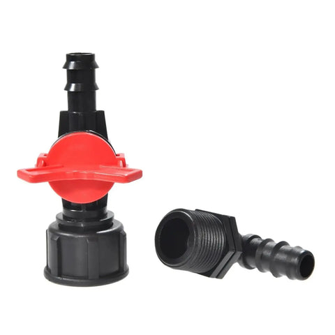 Durable 16mm And One Half Inch Garden Hose Splitter Tee Reducer Barb Connector With Tap Valve Three Way Fitting For Drip Irrigation System Ideal For Garden Mains And Lawn Care Outdoor Use Easy Install, black plastic hose fittings