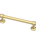 Real Deal 5 Inch Brushed Gold Cabinet Pulls And 10 Pack Drawer Handles For Kitchen Refresh Solid Metal Cupboard Knobs, angled view.