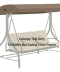 Porch Swing Canopy Top Replacement For Outdoor GCS00229C Beige Shade Cover on swing frame, excludes chair frame