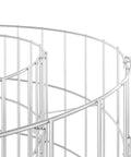Close-up of cylindrical galvanized steel structure for Sturdy Galvanized Steel Cylindrical Compost Bin For Outdoor Use, 19.7 X 19.7 X 19.7 Inch Tumbler