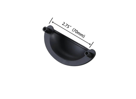 Matte Black Zinc Alloy Cup Bar Pulls Set Of 10 Heavy Duty Kitchen Cabinet Hardware Rust Resistant Indoor Drawer Knobs With Mounting Screws, 2.75 inch size