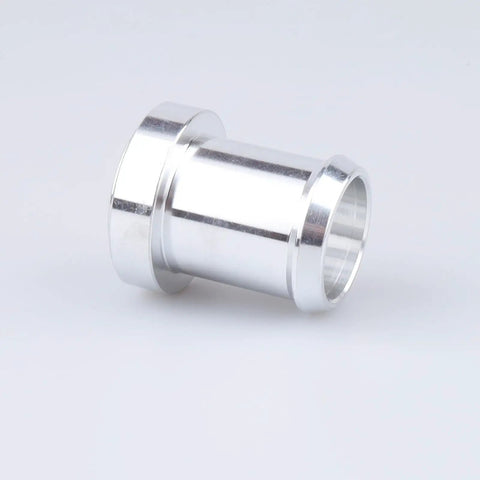 Drop This Badass Heavy Duty 1 Inch Aluminum Hose Barb Bung Fitting Onto Your Custom Hot Rod Rig For Seamless Plumbing Of Fuel Oil Coolant And Air Lines With A Clean Stepped Weld Design, showcasing a polished aluminum hose barb fitting.