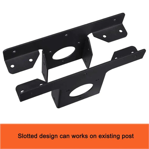 Heavy Duty Pergola Corner Brackets Extension 3-Way T Brackets For 4x4 Posts, 3.5x3.5 Actual Size, Black Powder Coat, Weather Resistant Gazebo Kit Built Tough Simple Assembly, 2 Pack