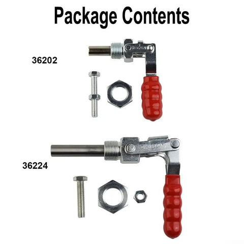Toggle Clamp Hand Tool With High Holding Capacity For Woodworking And Welding, Push Pull Clamp, Heavy Duty Clamp With 100KG 150KG And 350KG Options, Quick Securing And Durable Steel Build, package contents with two clamp models and bolts