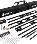 Butt Hinge Template Kit With Fully Adjustable Router Jig DIY Friendly And Handles All Hinge Sizes And Positions From 2 Feet 6 Inches To 9 Feet Quick Accurate Square Or Radius Hinge Routing For Wood Doors And Frames visible with components and carry bag