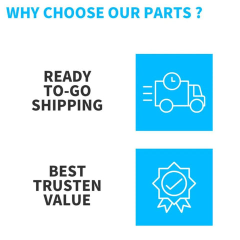 Graphic showing benefits of Heavy Duty Front Wheel Bearing And Hub Assembly Direct Replacement For 4WD Trucks and SUV, ready shipping and trust value.