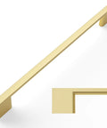 10 Pack Brushed Gold Cabinet Pulls And Drawer Handles With 7.5 Inch Size And 192 mm Hole Centers crafted from heavy duty zinc, shown from above.