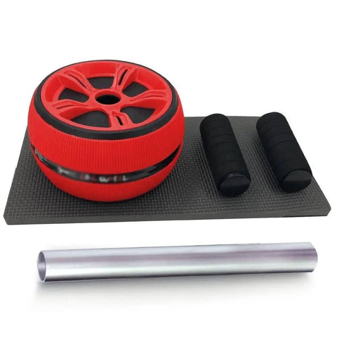 Beast Mode Ab Wheel Roller With Thick Foam Elbow Pads To Rip Out Your Abs and Stack Gains Across The House Without Hurting Your Wrists Using Non Slip Rubber Wheel on mat.