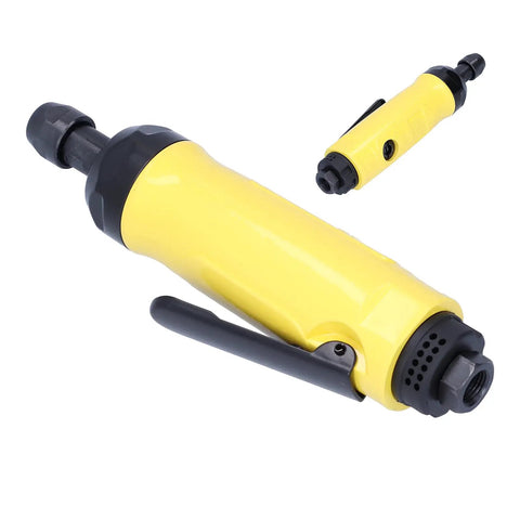 Compact Mini Air Angle Die Grinder 22000 RPM Pneumatic Power Tool in yellow design, ideal for precision grinding and engraving.