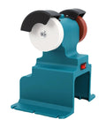 Heavy Duty Kickass Mini Cordless Bench Grinder With Copper Motor For Sharp Polishing Grinding Waxing And Metal Diy Tasks featuring white and brown dual sharpening wheels.