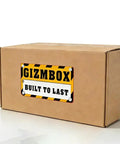 Premium ESD Safe Leveling Casters With 2.5 Inch Swivel Wheels packaging box marked 'GIZMBOX BUILT TO LAST'.