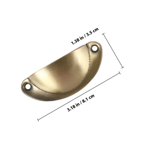 Retro Copper Finish Iron Cabinet Pulls 10 Pack Sturdy Drawer Handles Great Grip Easy Install Heavy Duty Kitchen Hardware view with dimensions.