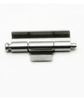 304 Stainless Steel Concealed Weldable Hinge for distribution box inner door, visible from front, silver finish