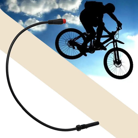 Two-pack waterproof e-bike brake sensor cables, black, 2-pin magnetic connectors for electric bikes
