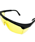 Hardcore UV Protective Safety Glasses With Snug Yellow Tint Anti Fog And Anti Glare Shield Wraparound Polycarbonate Lens angle view