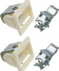 Gotta Catch These Two Pack Door Latch Replacements For WP71002106 And WP3389441 Washer Doors showing durable plastic latches and clips.