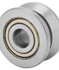 Top Shelf V Groove Track Roller With Fully Sealed Ball Bearings For Heavy Duty Manufacturing Gear Precision Ground Hardened Steel 12X41X20mm design