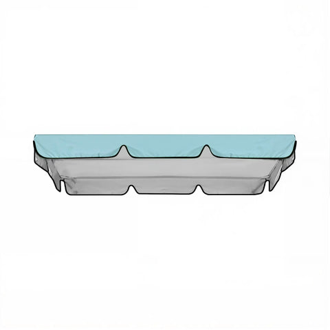 Sky blue Durable 420D Oxford Canopy Replacement Cover for 2-3 Seater Outdoor Garden Swings, weatherproof and waterproof with UV shield.
