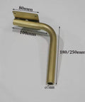 Golden brushed stainless steel L shaped table leg measuring 180/250mm height for furniture support, part of Step Up Your Space Game With Beefy Stainless Steel L Shaped Table Legs, Gold Brushed Heavy Duty Sofa Risers, Rust Resistant Lift Foot Accessories, Tough Support For Tv Stand, Pack Of 4.
