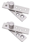 Heavy Duty 2 Pack Offset Pivot Hinges Delivers Slick 360 Degree Swing Motion For Revolving Doors showing stainless steel construction and mounting holes.