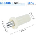 Kickass Spring Loaded Plantation Shutter Repair Pins For Window Louvers 50 Pack Metal Replacement Hardware showing size and dimensions.
