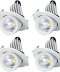 Image of four Heavy Duty Led Recessed Ceiling Downlights Featuring 360 Degree Swivel Spotlight, Chrome Mirror Finish, Airtight Ceiling Mount, 7 Watt 6000k Daylight Output, Quick Setup That Throws Light Across Any Room