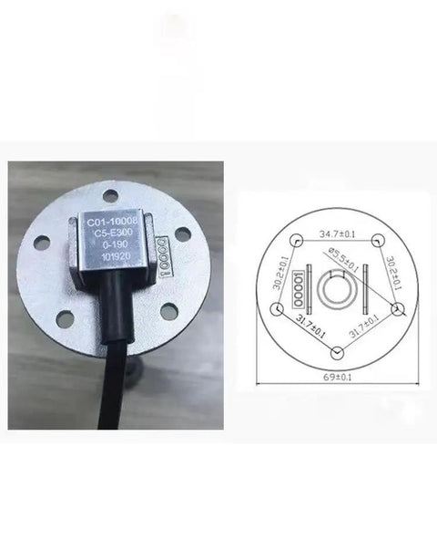No-Hassle Plug And Play Fuel Tank Sending Unit And Water Level Gauge For Boats Trucks And Cars SAE Five Hole 0 To 190 Ohms 150 MM stainless steel unit detail.