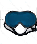 Professional OD Four Plus Laser Safety Glasses Offering Heavy Duty Violet And Red Light Filtration Straight Up Built For Precise Lab Workflows With Crisp 30 Percent Clarity And Snug Comfort Fit top view showing blue lenses and snug fit.