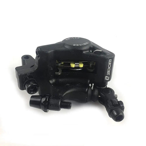 HB-100 Line Pulling Hydraulic Disc Brake Calipers For MTB And Road Bikes Front And Rear Kit Black close-up view