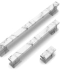 White Marble 5 Inch Cabinet Handles Set Of 10 Zinc Alloy Pulls for Cabinets and Dressers Kitchen Hardware with Two Screw Sizes