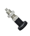 The Real Deal Stainless Steel Self Locking Knob Plunger With Spring Return Indexing Pin And Fine Thread Screw durable construction for M12 applications.