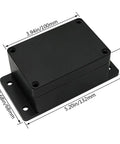 IP65 Waterproof Electrical Junction Box Enclosure For Outdoor Use, Dustproof ABS Plastic Project Box With Fixed Ear Mount, Brass Nut