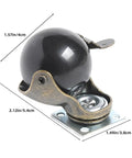 Eight Piece Heavy Duty Antique Bronze Furniture Casters With Brakes featuring black round swivel wheel and flat plate mount for easy installation.