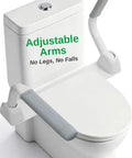 Heavy Duty Toilet Safety Rails For Seniors Rock Solid Sit To Stand Support With 500 Lb Flip Up Arms No Sweat No Drill Install Non Slip Grips For Smooth Bathroom Lifts - toilet with adjustable grip arms.