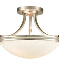 Modern Gold Semi Flush Mount Ceiling Light With Clear Glass Dome Shade Brass Finish Mid Century Style Fixture For Hallway Bedroom Or Kitchen 11.4 Inch
