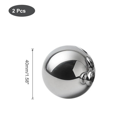 Two Piece 40mm Precision Bearing Balls Top Shelf 304 Stainless Steel G100 Grade Heavy Duty Industrial Metal Spheres Smooth Rolling.